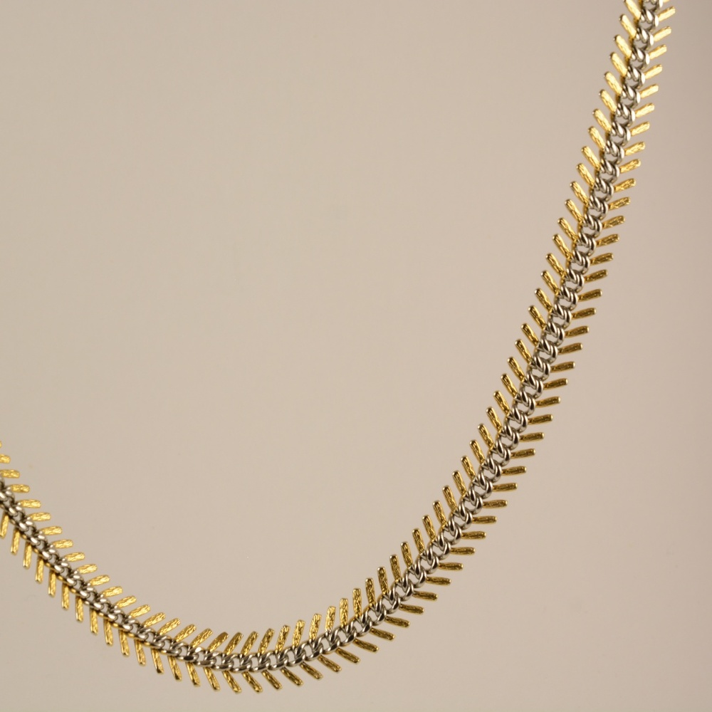Givenchy Gold and Silver Ribbed Necklace
